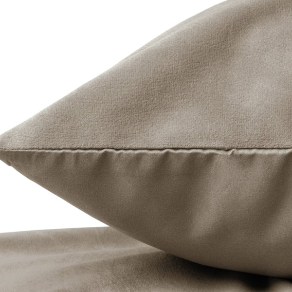Velvet 2 in 1 Pillowcase | Taupe | 60cm x 70cm - The Bedding & Blankets Store