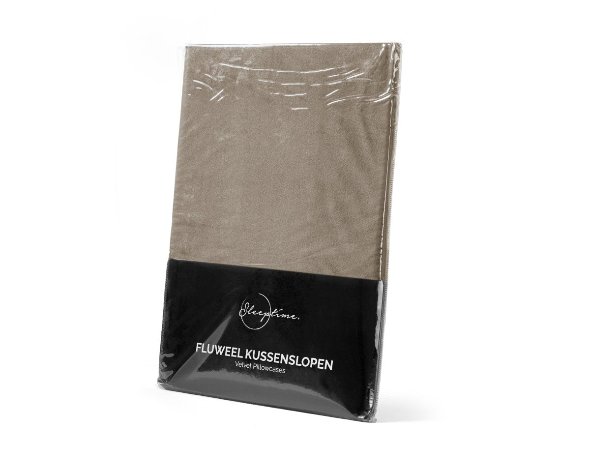 Velvet 2 in 1 Pillowcase | Taupe/Grey | 60cm x 70cm - The Bedding & Blankets Store