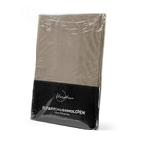 Velvet 2 in 1 Pillowcase | Taupe/Grey | 60cm x 70cm - The Bedding & Blankets Store