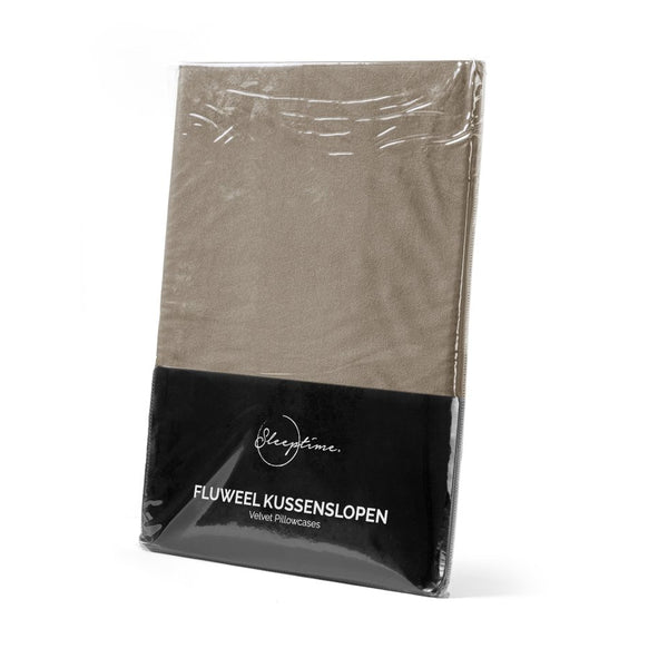 Velvet 2 in 1 Pillowcase | Taupe/Grey | 60cm x 70cm - The Bedding & Blankets Store