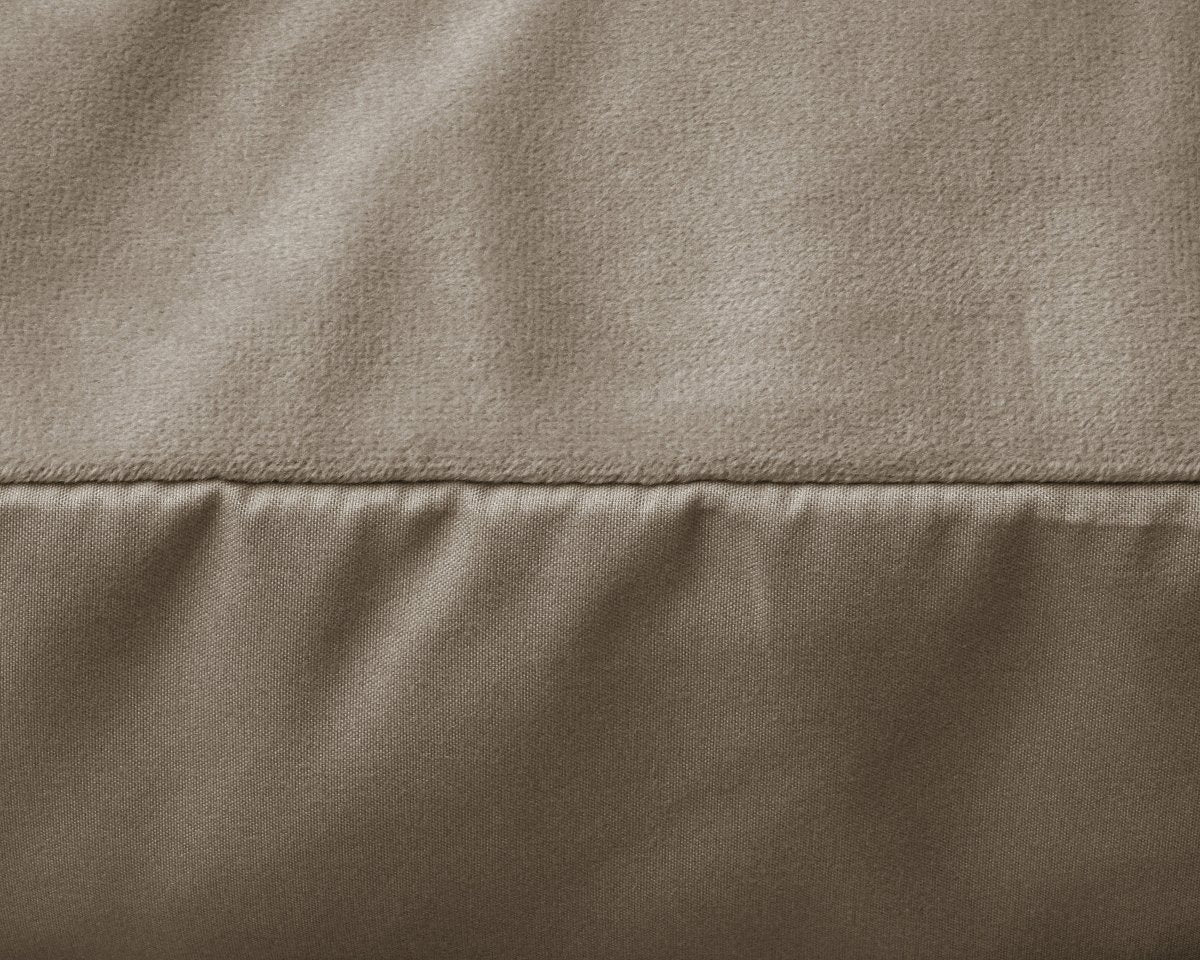 Velvet 2 in 1 Pillowcase | Taupe/Grey | 60cm x 70cm - The Bedding & Blankets Store