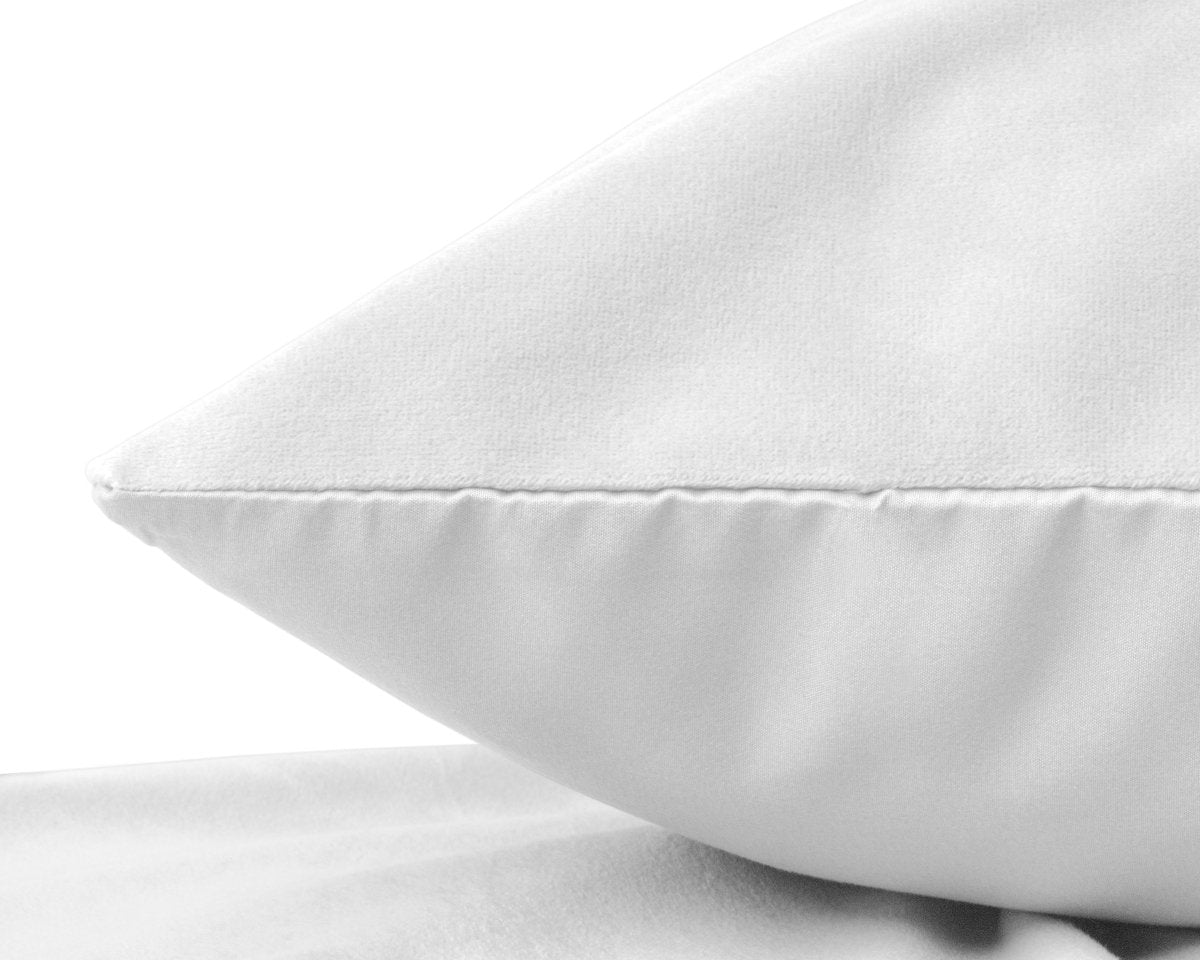 Velvet 2 in 1 Pillowcase | White | 60cm x 70cm - The Bedding & Blankets Store