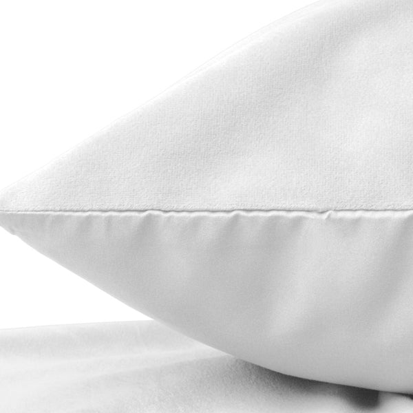 Velvet 2 in 1 Pillowcase | White | 60cm x 70cm - The Bedding & Blankets Store
