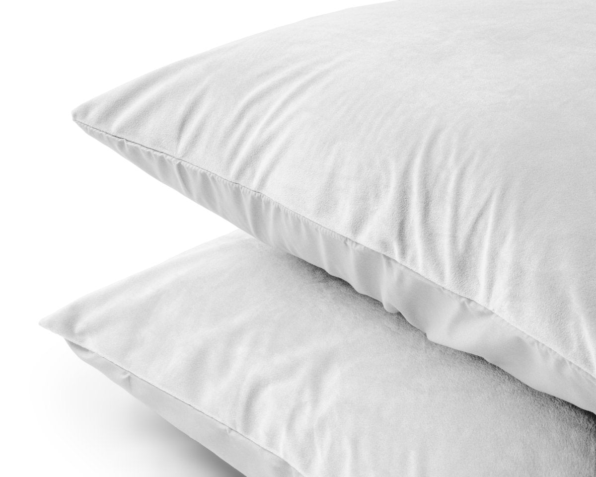 Velvet 2 in 1 Pillowcase | White | 60cm x 70cm - The Bedding & Blankets Store