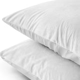 Velvet 2 in 1 Pillowcase | White | 60cm x 70cm - The Bedding & Blankets Store