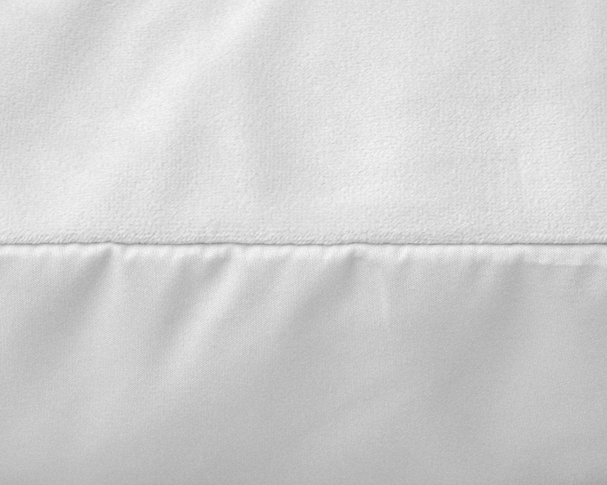 Velvet 2 in 1 Pillowcase | White | 60cm x 70cm - The Bedding & Blankets Store