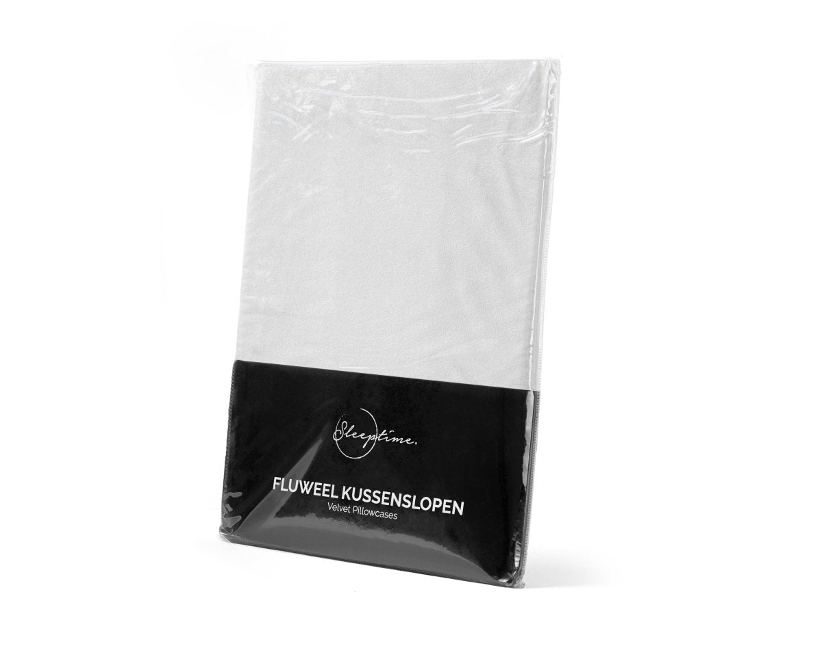 Velvet 2 in 1 Pillowcase | White | 60cm x 70cm - The Bedding & Blankets Store