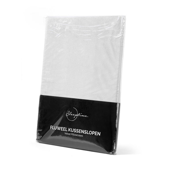 Velvet 2 in 1 Pillowcase | White | 60cm x 70cm - The Bedding & Blankets Store