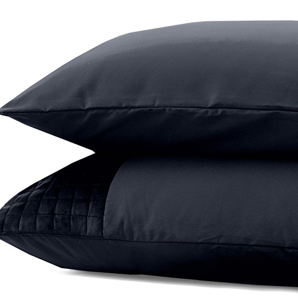 Velvet Band Pillowcase | Black | 60cm x 70cm - The Bedding & Blankets Store