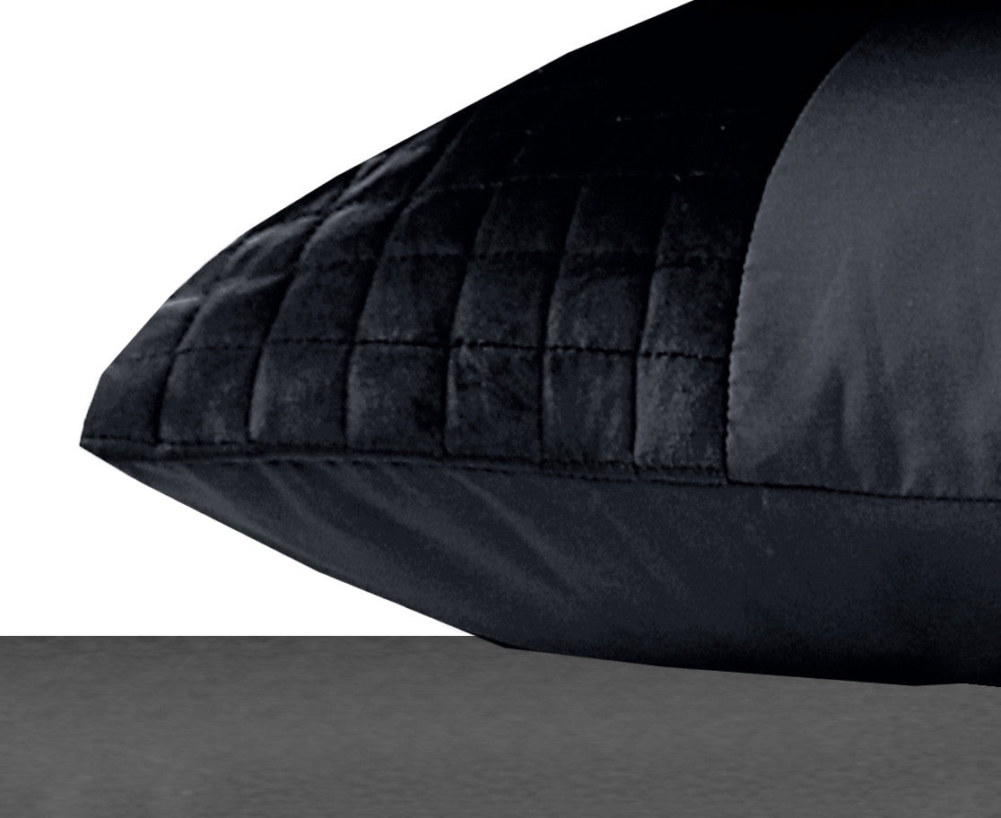 Velvet Band Pillowcase | Black | 60cm x 70cm - The Bedding & Blankets Store