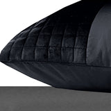Velvet Band Pillowcase | Black | 60cm x 70cm - The Bedding & Blankets Store