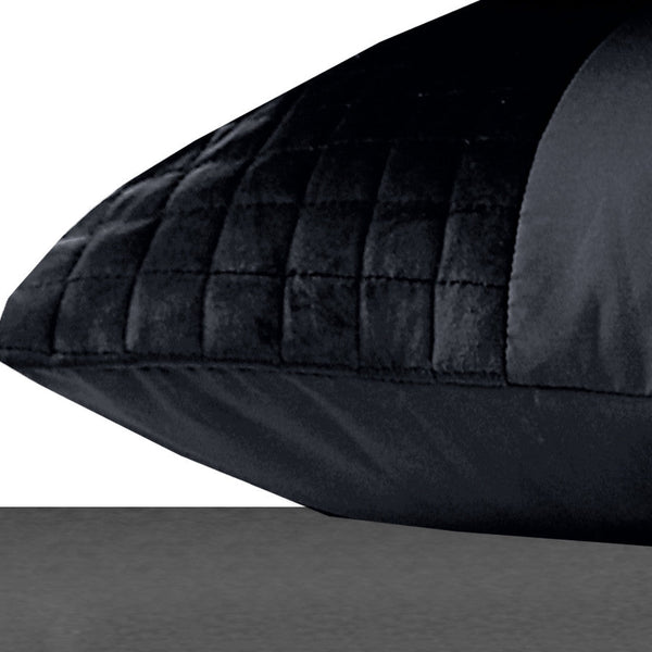 Velvet Band Pillowcase | Black | 60cm x 70cm - The Bedding & Blankets Store