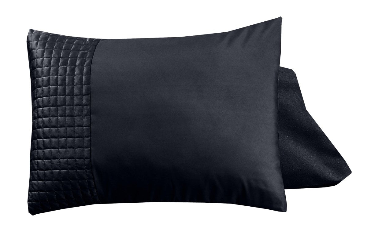 Velvet Band Pillowcase | Black | 60cm x 70cm - The Bedding & Blankets Store