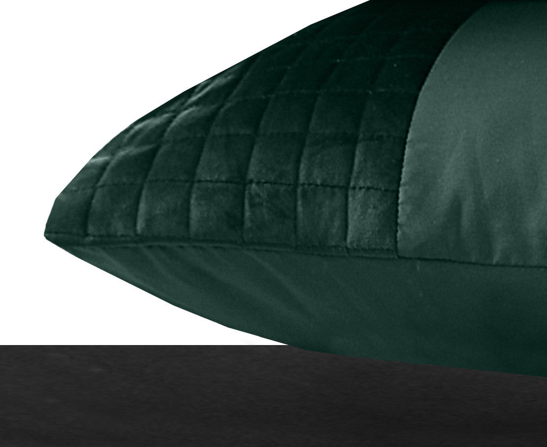 Velvet Band Pillowcase | Green | 60cm x 70cm - The Bedding & Blankets Store