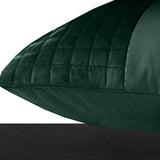 Velvet Band Pillowcase | Green | 60cm x 70cm - The Bedding & Blankets Store