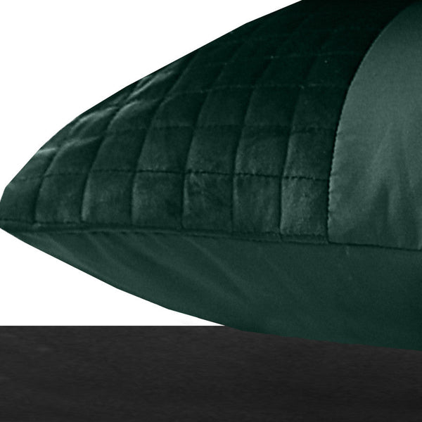 Velvet Band Pillowcase | Green | 60cm x 70cm - The Bedding & Blankets Store
