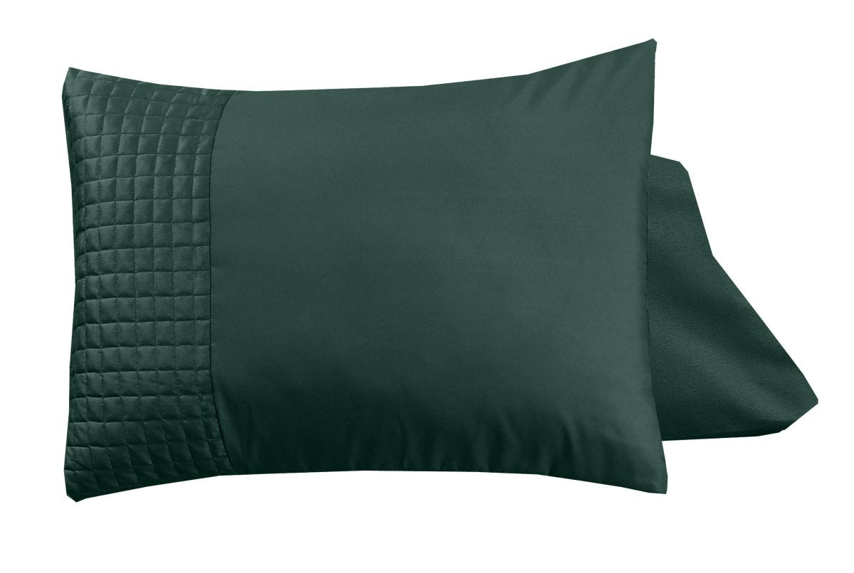 Velvet Band Pillowcase | Green | 60cm x 70cm - The Bedding & Blankets Store