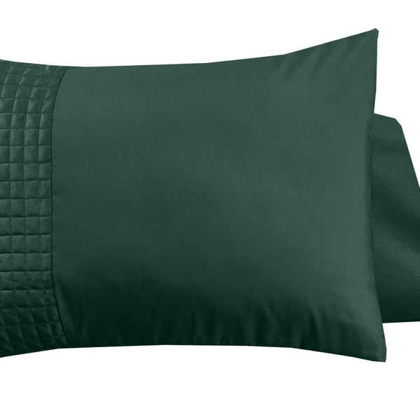 Velvet Band Pillowcase | Green | 60cm x 70cm - The Bedding & Blankets Store