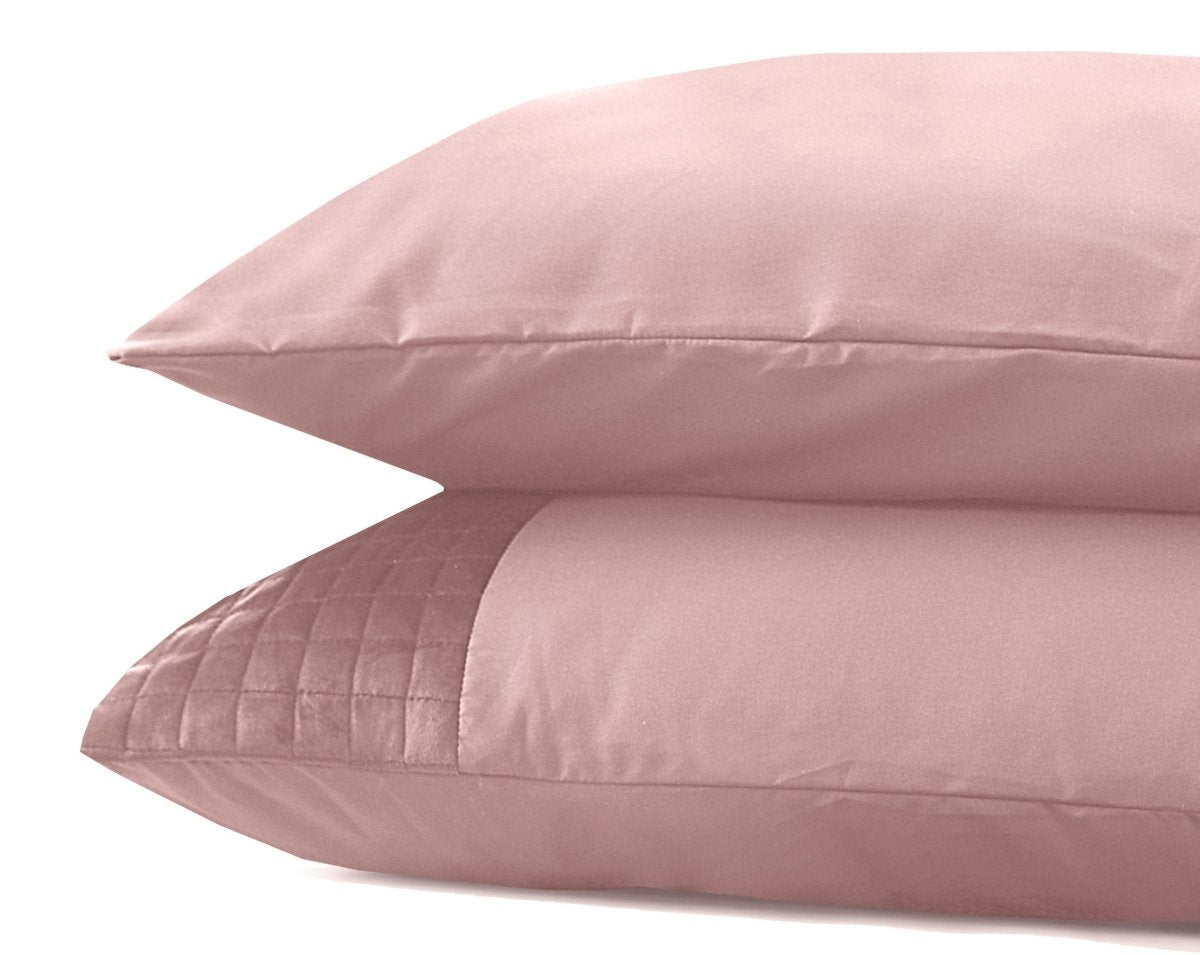 Velvet Band Pillowcase | Pink | 60cm x 70cm - The Bedding & Blankets Store