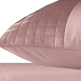 Velvet Band Pillowcase | Pink | 60cm x 70cm - The Bedding & Blankets Store