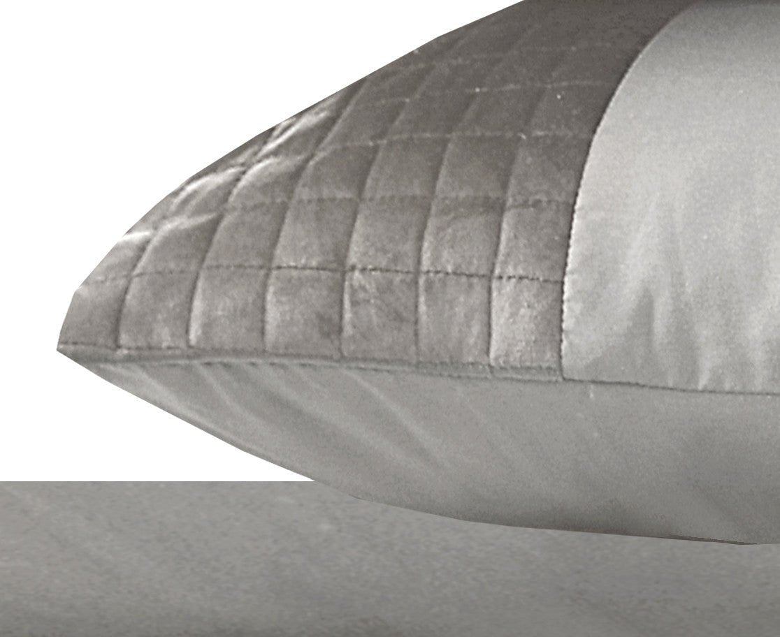 Velvet Band Pillowcase | Sand/Grey | 60cm x 70cm - The Bedding & Blankets Store