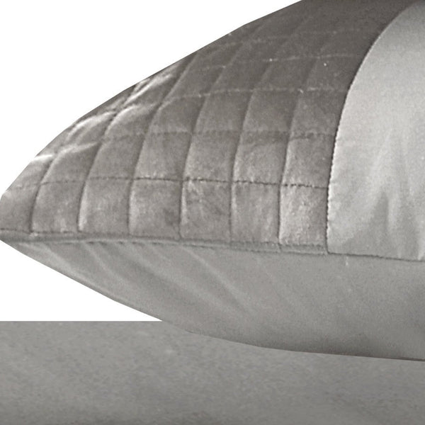 Velvet Band Pillowcase | Sand/Grey | 60cm x 70cm - The Bedding & Blankets Store