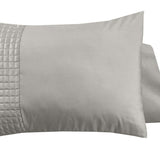Velvet Band Pillowcase | Sand/Grey | 60cm x 70cm - The Bedding & Blankets Store
