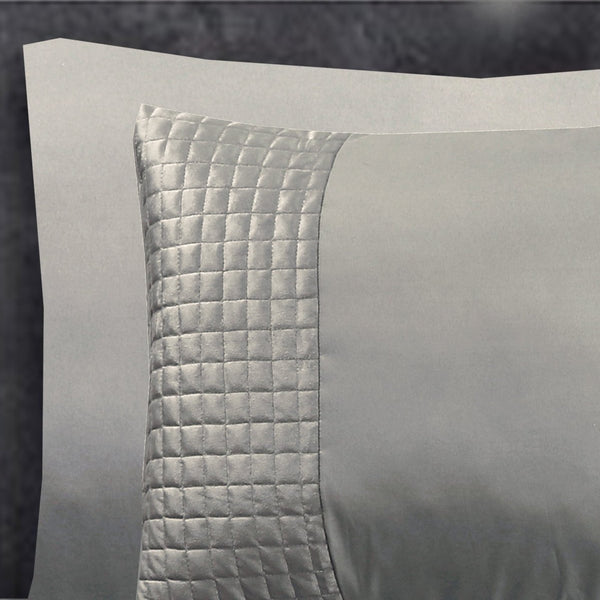 Velvet Band Pillowcase | Sand/Grey | 60cm x 70cm - The Bedding & Blankets Store