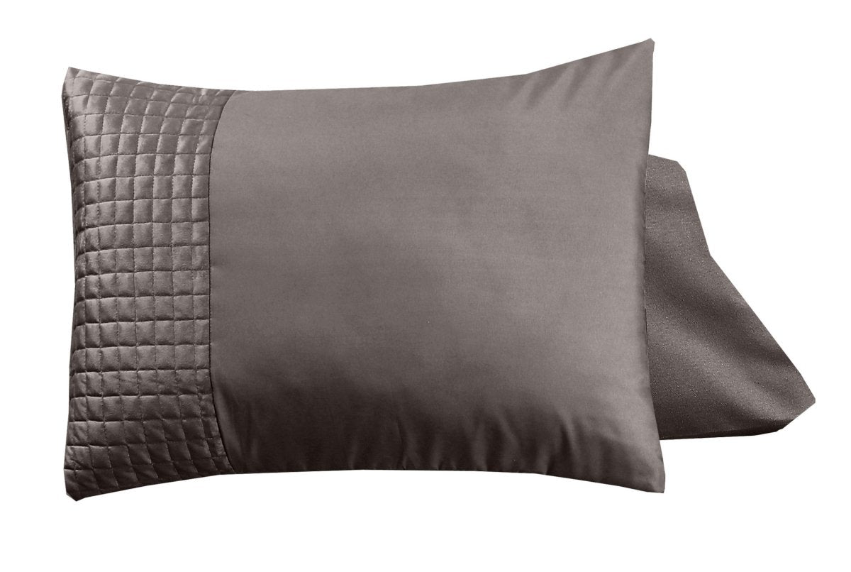 Velvet Band Pillowcase | Taupe | 60cm x 70cm - The Bedding & Blankets Store