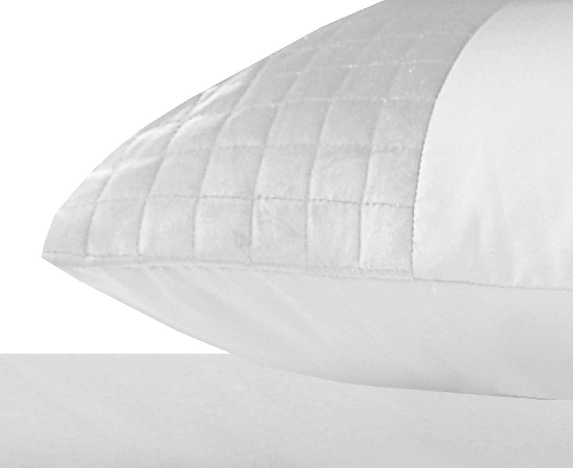 Velvet Band Pillowcase | White | 60cm x 70cm - The Bedding & Blankets Store