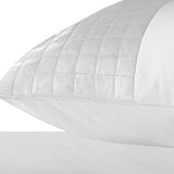 Velvet Band Pillowcase | White | 60cm x 70cm - The Bedding & Blankets Store