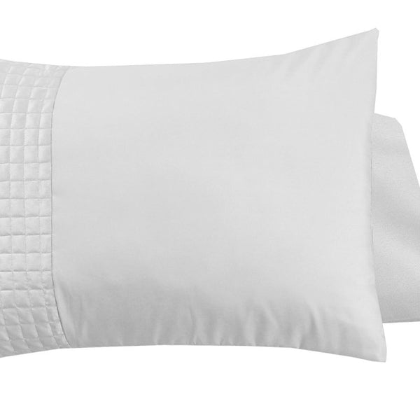 Velvet Band Pillowcase | White | 60cm x 70cm - The Bedding & Blankets Store