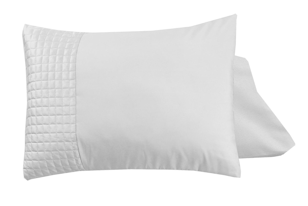 Velvet Band Pillowcase | White | 60cm x 70cm - The Bedding & Blankets Store