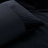 Velvet Duvet Cover Set Band | Black | Single - 140cm (W) x 220cm (L) - The Bedding & Blankets Store