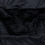 Velvet Duvet Cover Set Band | Black | Single - 140cm (W) x 220cm (L) - The Bedding & Blankets Store