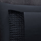 Velvet Duvet Cover Set Band | Black | Single - 140cm (W) x 220cm (L) - The Bedding & Blankets Store