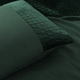Velvet Duvet Cover Set Band | Green | Single - 140cm (W) x 220cm (L) - The Bedding & Blankets Store