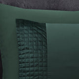 Velvet Duvet Cover Set Band | Green | Single - 140cm (W) x 220cm (L) - The Bedding & Blankets Store