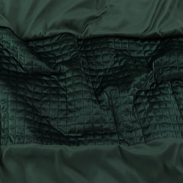 Velvet Duvet Cover Set Band | Green | Single - 140cm (W) x 220cm (L) - The Bedding & Blankets Store