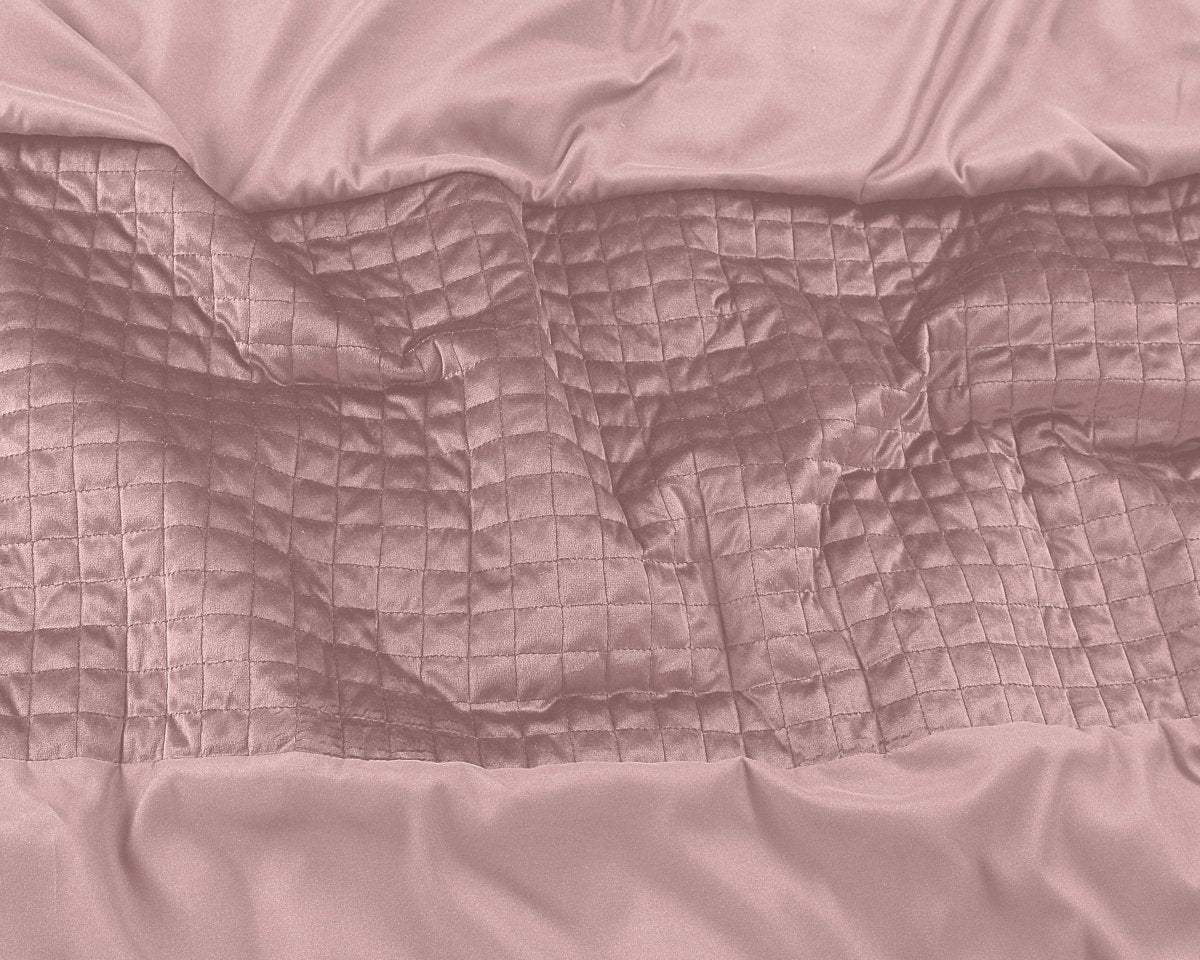 Velvet Duvet Cover Set Band | Pink | Single - 140cm (W) x 220cm (L) - The Bedding & Blankets Store