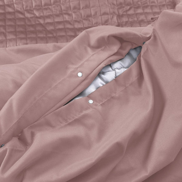 Velvet Duvet Cover Set Band | Pink | Single - 140cm (W) x 220cm (L) - The Bedding & Blankets Store