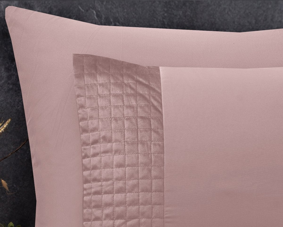 Velvet Duvet Cover Set Band | Pink | Single - 140cm (W) x 220cm (L) - The Bedding & Blankets Store