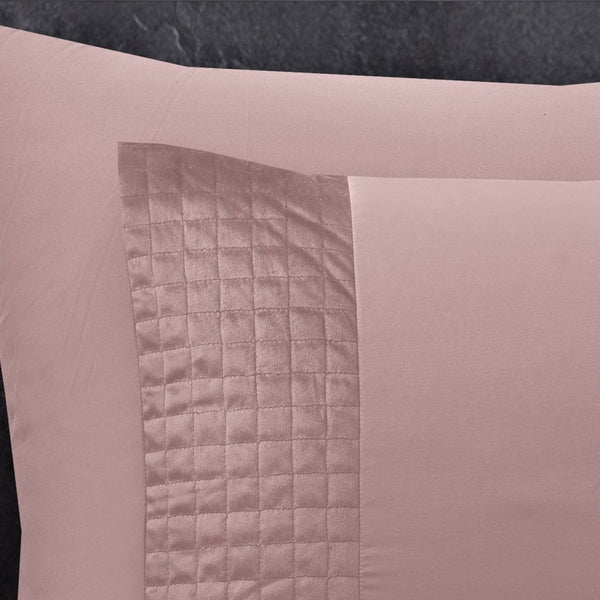 Velvet Duvet Cover Set Band | Pink | Single - 140cm (W) x 220cm (L) - The Bedding & Blankets Store