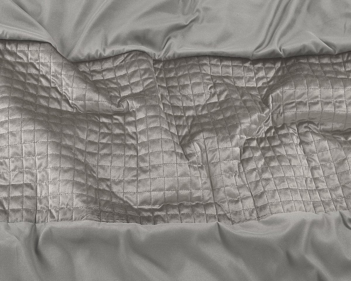 Velvet Duvet Cover Set Band | Sand | Single - 140cm (W) x 220cm (L) - The Bedding & Blankets Store