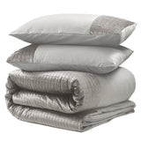 Velvet Duvet Cover Set Band | Sand | Single - 140cm (W) x 220cm (L) - The Bedding & Blankets Store
