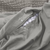Velvet Duvet Cover Set Band | Sand | Single - 140cm (W) x 220cm (L) - The Bedding & Blankets Store