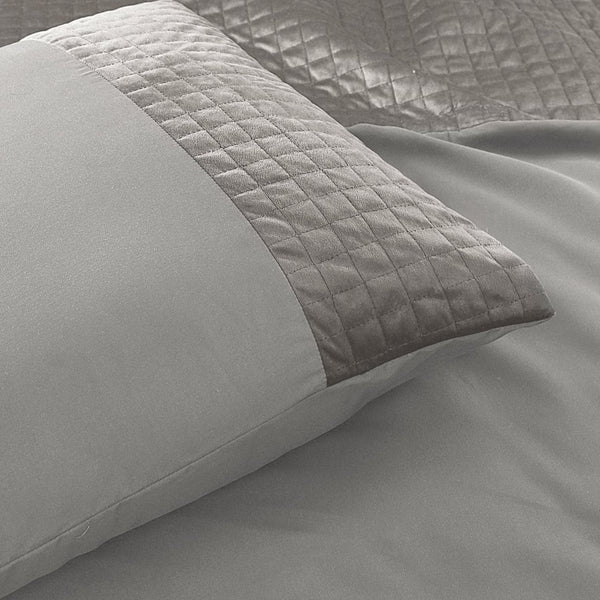 Velvet Duvet Cover Set Band | Sand | Single - 140cm (W) x 220cm (L) - The Bedding & Blankets Store