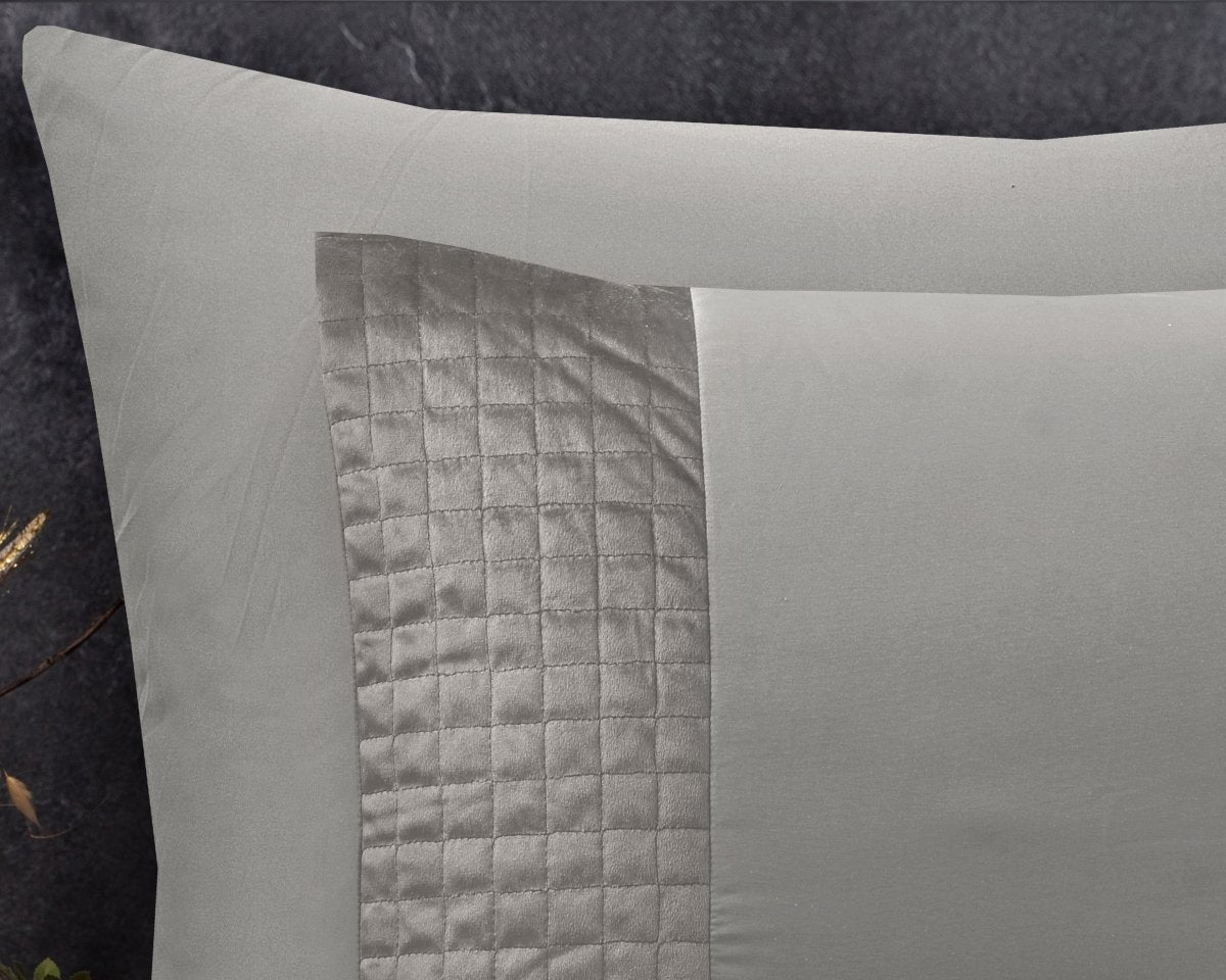 Velvet Duvet Cover Set Band | Sand | Single - 140cm (W) x 220cm (L) - The Bedding & Blankets Store