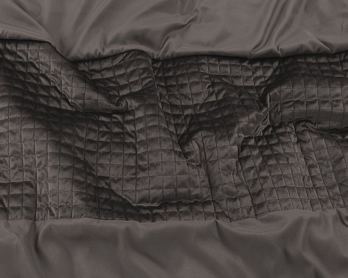 Velvet Duvet Cover Set Band | Taupe | Single - 140cm (W) x 220cm (L) - The Bedding & Blankets Store