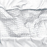 Velvet Duvet Cover Set Band | White | Single - 140cm (W) x 220cm (L) - The Bedding & Blankets Store